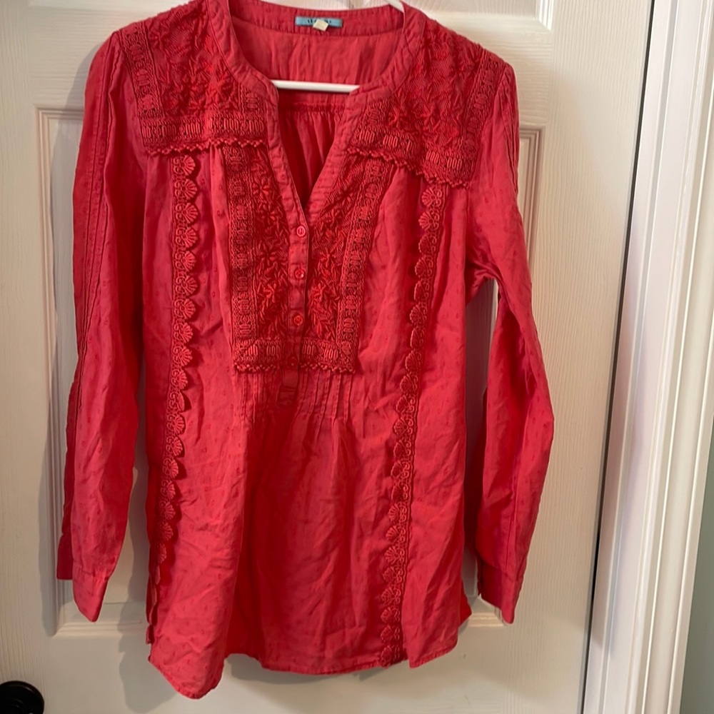 Coral Leifnotes blouse